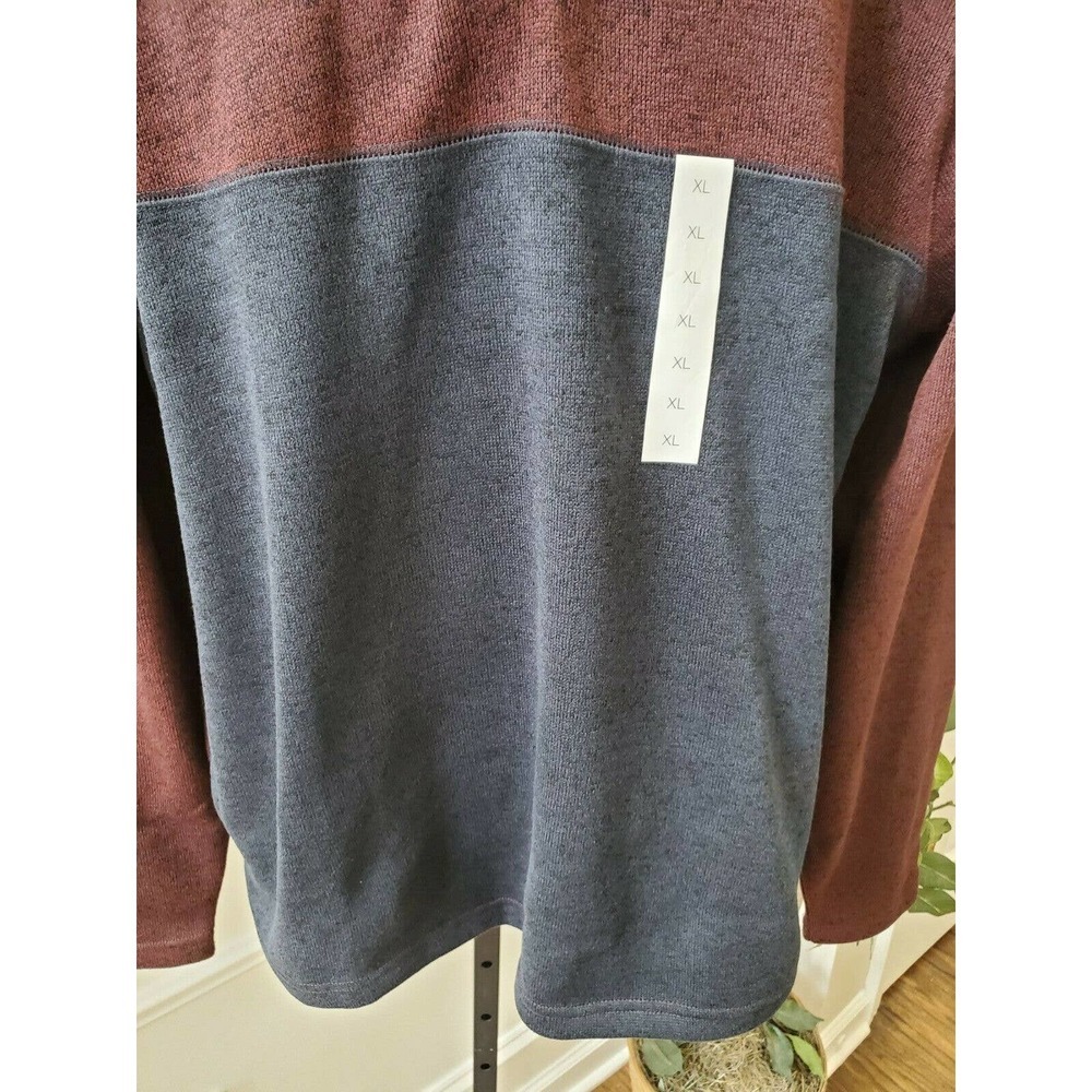 Sonoma Men's Blue & Maroon 100% Polyester Long Sleeve Supersoft Sweater Size XL - Picture 6 of 12
